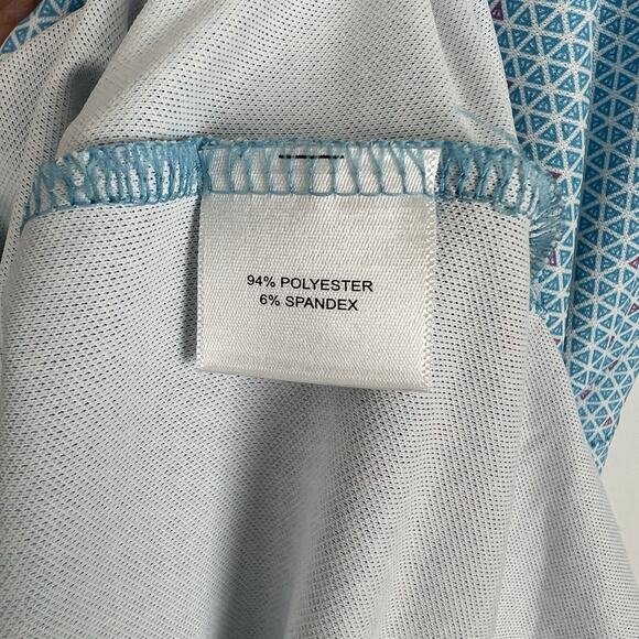 Peter Millar Summer Comfort Golf Polo Shirt 2XL Blue Geometric Preppy Active - Picture 5 of 9